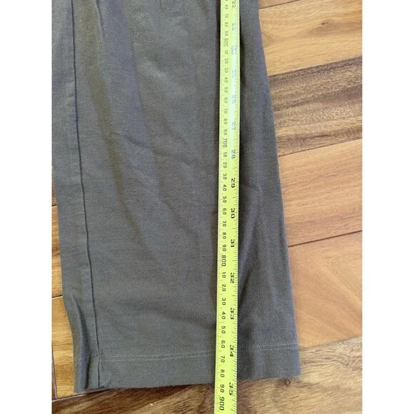 Eileen Fisher Greenish Brown Stretchy Elastic Waist Straight Leg Pants L Career